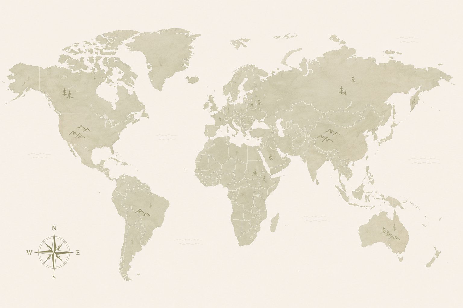 Carte des destinations de voyage sur mesure