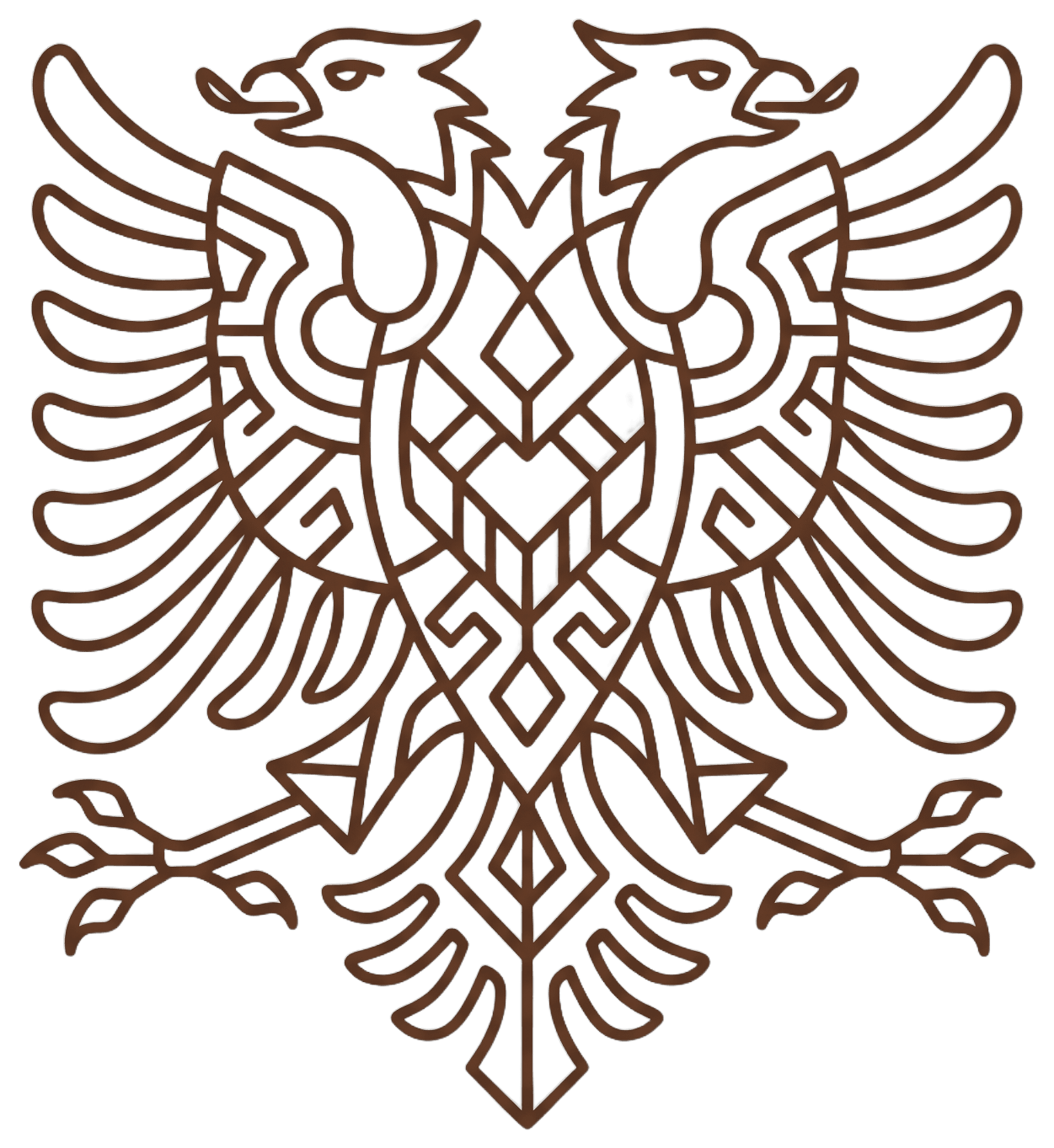 Motif aigle bicéphale, symbole de l'Albanie (Shqipëria, pays des Aigles)