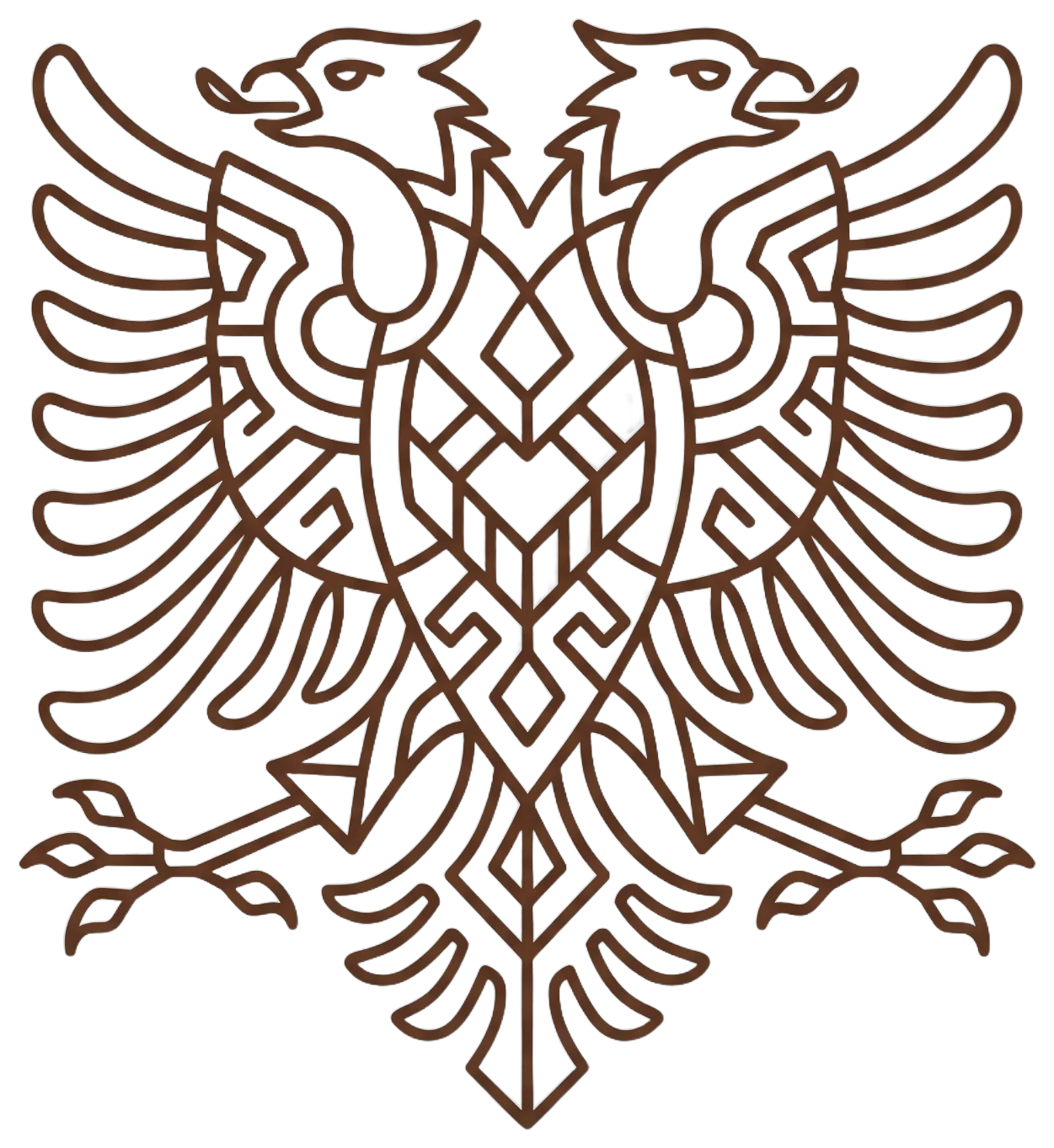 Motif aigle bicéphale, symbole de l'Albanie (Shqipëria, pays des Aigles)